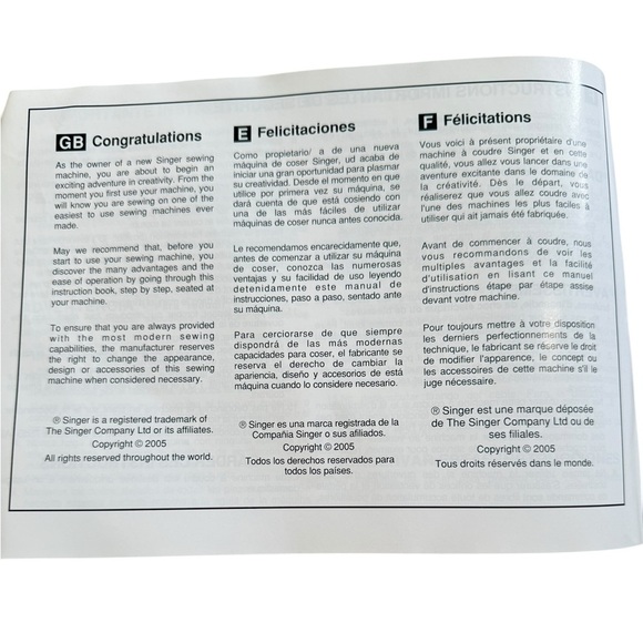 Vintage singer Simple 3116 White Instruction Manual in three languages - Picture 4 of 4